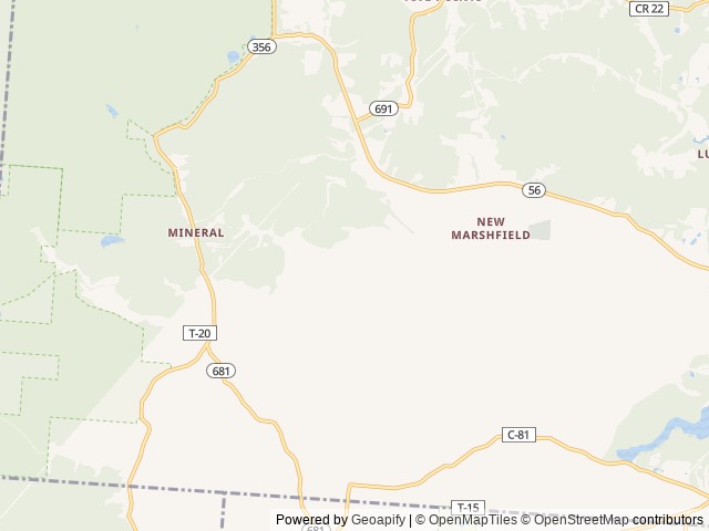 Map of Under the Stars Campground location at New Marshfield, OH, United States
