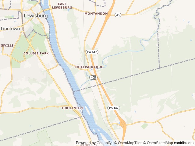 Map of Jellystone Park™ Milton location at Milton, PA, United States