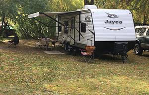 “Wanderhaven” is our 2018 Jayco 26’ Bunk House