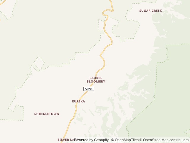 Map of Old Mill Music & RV Park location at Laurel Bloomery, TN, United States