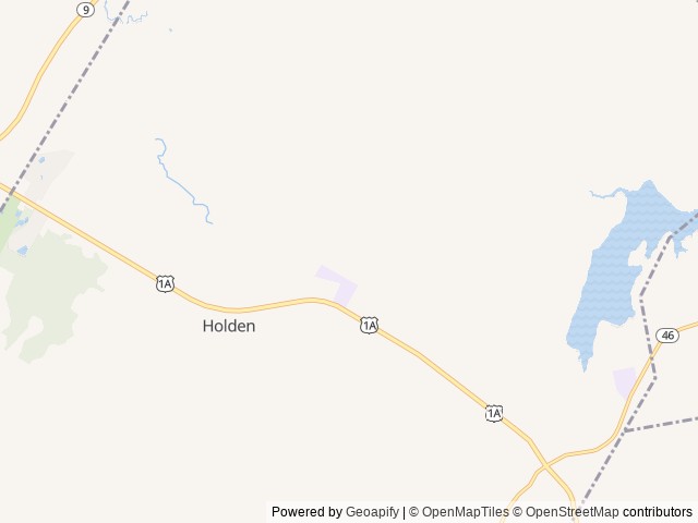 Map of Bangor / Holden KOA location at Holden, ME, United States