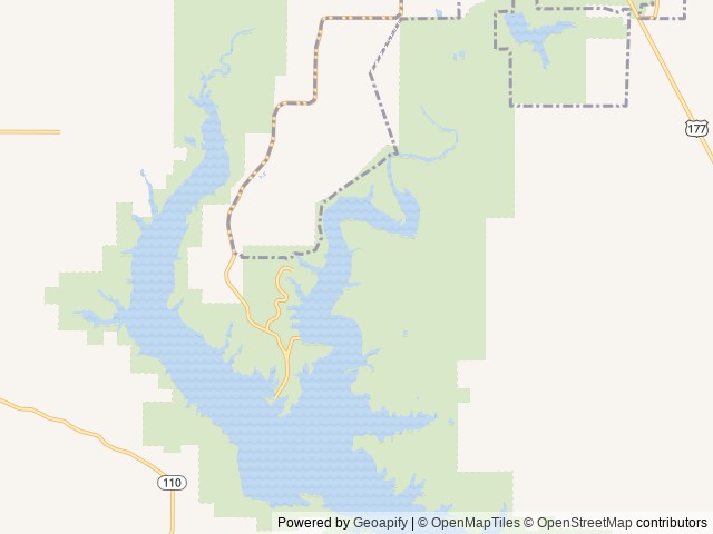 Map of Chickasaw National Recreation Area location at Sulphur, OK, United States