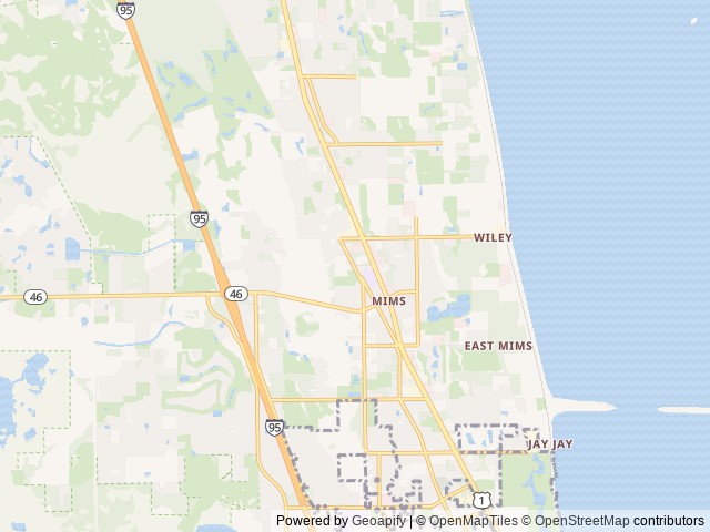 Map of Looney Acres location at Mims, FL, United States