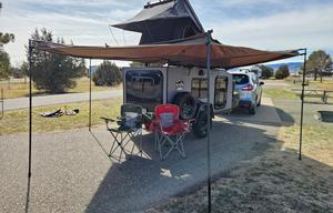 Off-Grid Teardrop Trailer Camper with Rooftop Tent