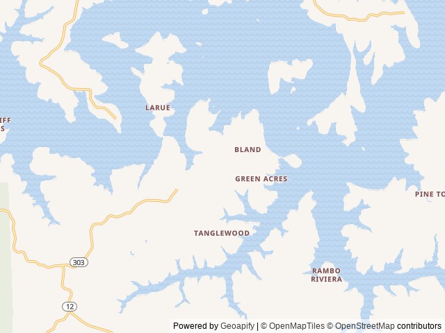Map of Rocky Branch Campground location at Rogers, AR, United States