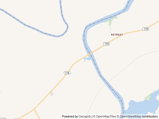 Map of Kimball Bend Park location at Kopperl, TX, United States