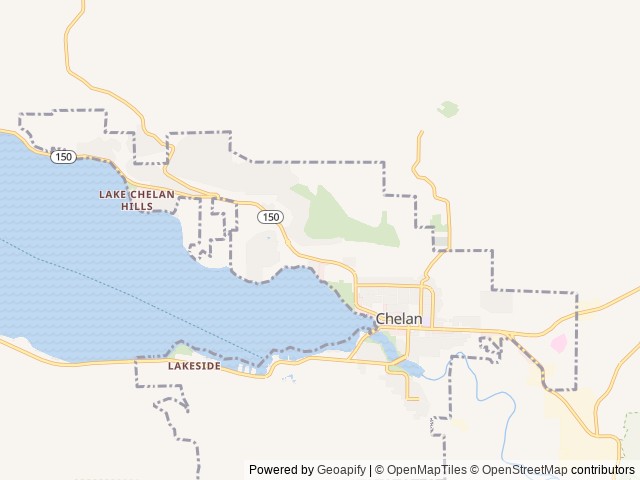 Map of Lakeshore RV Park & Marina location at Chelan, WA, United States