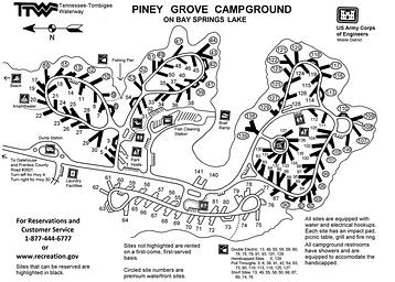Piney Grove Campground Map