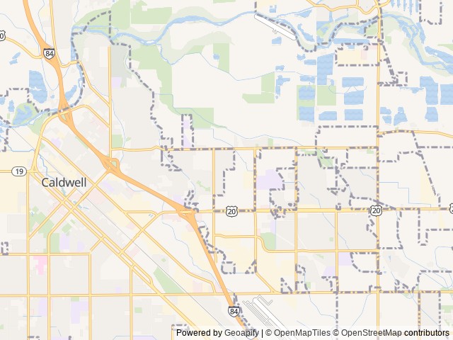 Map of Sun Creek Point RV Park location at Caldwell, ID, United States