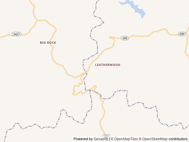 Map of Leatherwood Off-Road Park location at Leatherwood, KY, United States