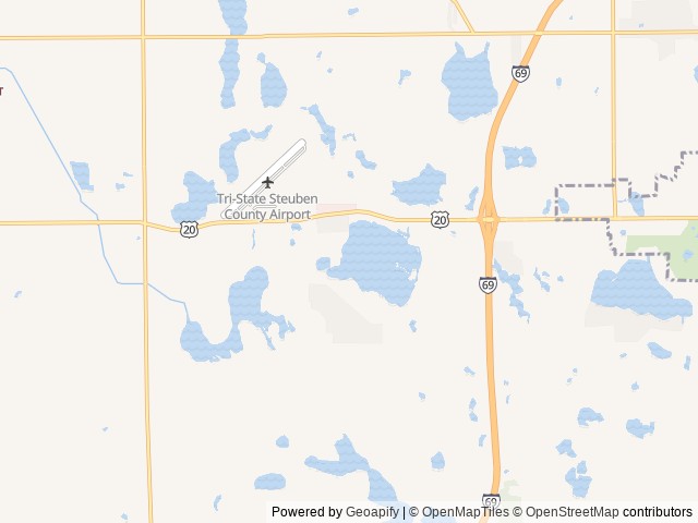 Map of Silver Lake RV Estates location at Angola, IN, United States