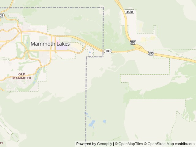 Map of Sherwin Creek location at Mammoth Lakes, CA, United States