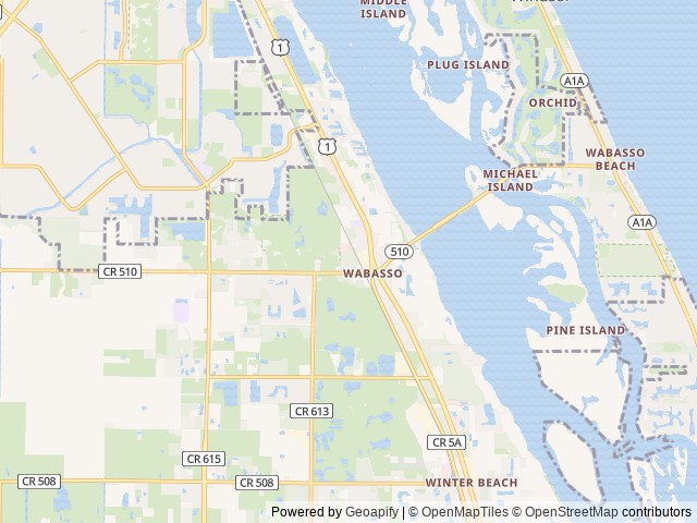 Map of Vero Beach Kamp, Inc location at Sebastian, FL, United States