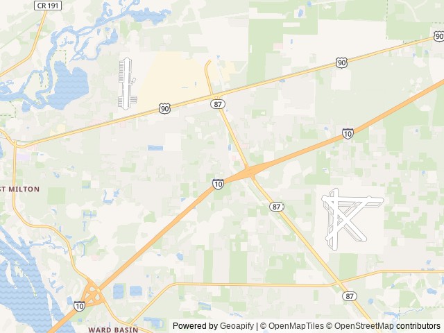 Map of Splash RV Resort location at Milton, FL, United States