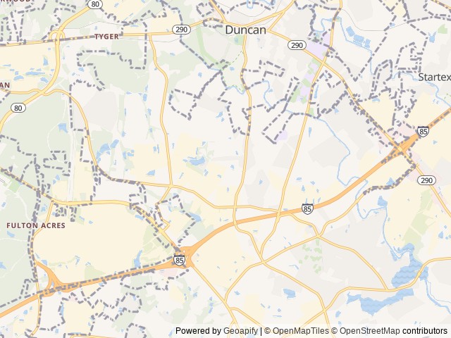 Map of Beckon Ridge RV Park location at Duncan, SC, United States