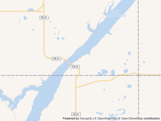 Map of East Ashtabula Crossing location at Valley City, ND, United States
