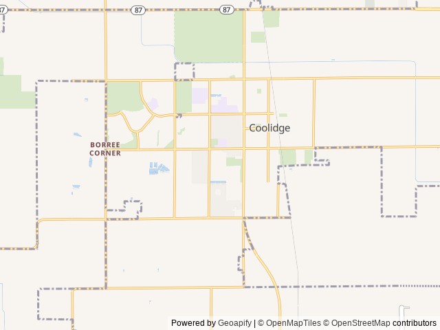 Map of Indian Skies RV Resort (Age Restricted 55+) location at Coolidge, AZ, United States