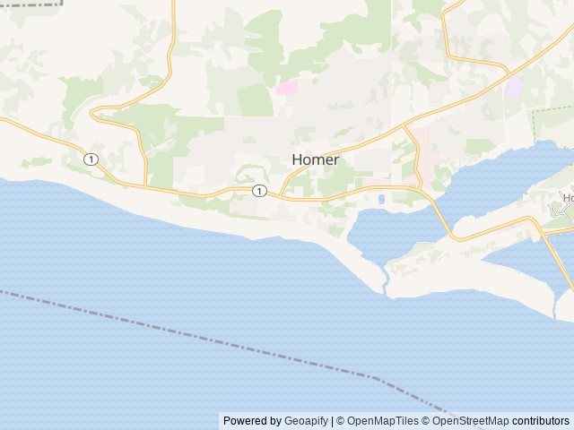 Map of Driftwood Inn and RV Park location at Homer, AK, United States