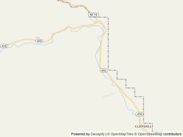 Map of Sawmill Flat Campground location at Naches, WA, United States