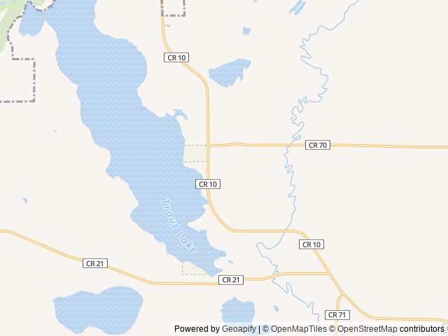 Map of Trout Lake Campground location at Bovey, MN, United States