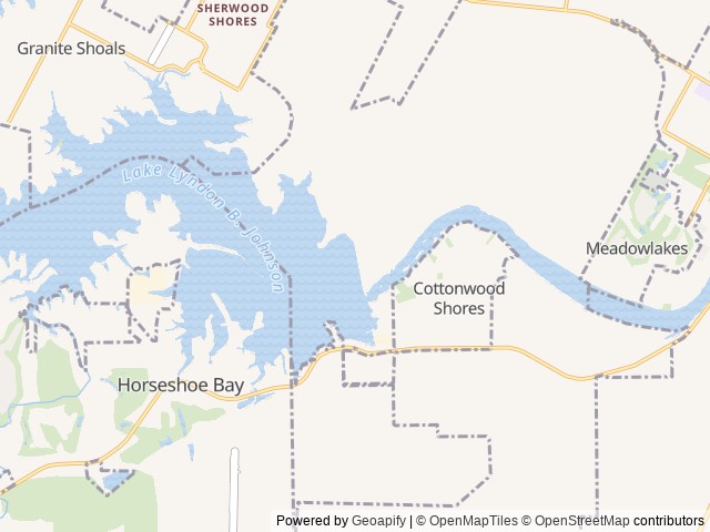 Map of Sunset Point on Lake LBJ location at Marble Falls, TX, United States