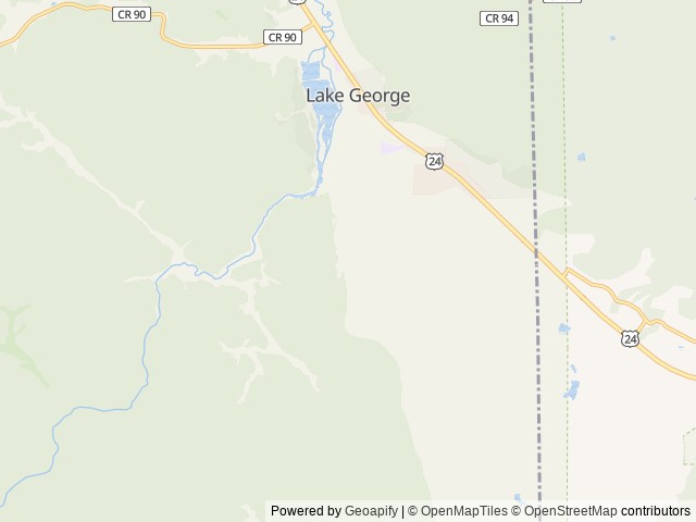 Map of Blue Mountain location at Lake George, CO, United States