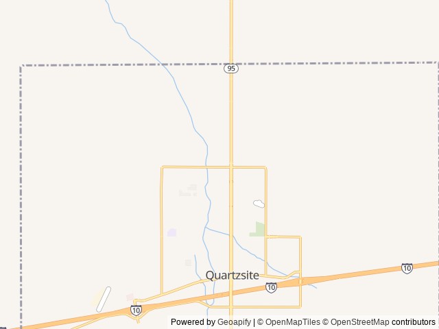 Map of Split Rail RV Park location at Quartzsite, AZ, United States