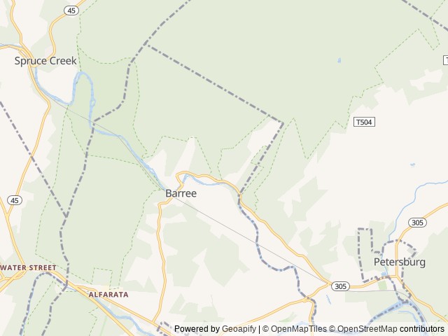 Map of Greene Hills Resort and Campground location at Alexandria, PA, United States