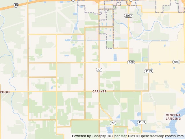Map of BEYONDER Resort Cajun Moon location at Sulphur, LA, United States