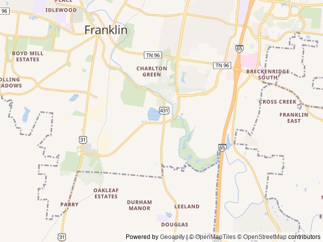 Map for Coachman North Spirit w/Large Bunks! near Franklin, TN