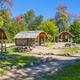 Some of the cabins that are available for guests to rent at the Old Forge Camping Resort.