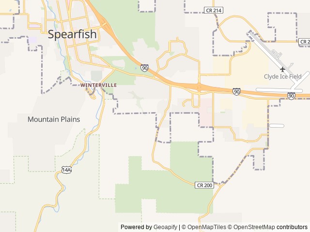 Map of Chris' Campground location at Spearfish, SD, United States