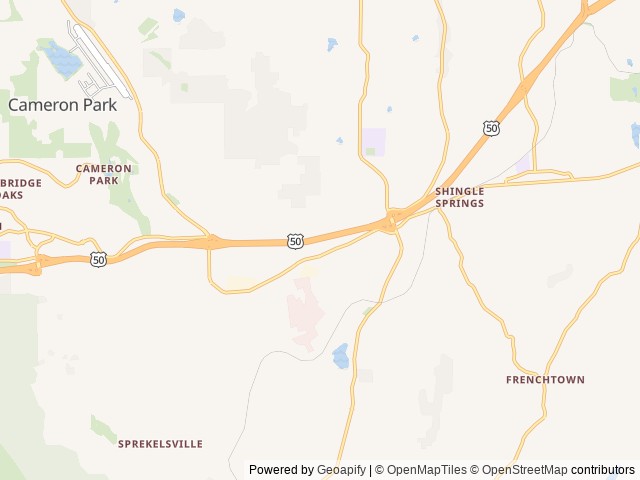 Map of Placerville Elks Lodge location at Shingle Springs, CA, United States