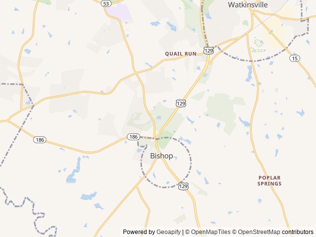 Map for 2019 Coachmen RV Freelander 26DS Chevy 4500 near Bishop, GA