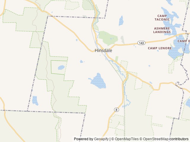 Map of Fernwood Forest Campground, Inc. location at Hinsdale, MA, United States
