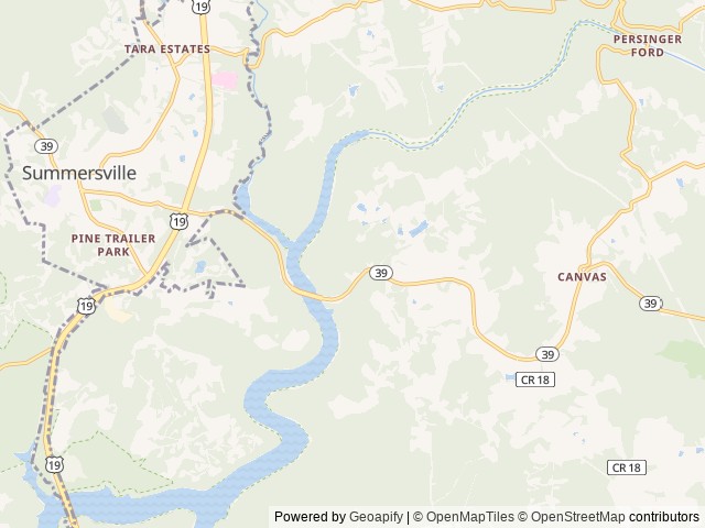Map of Yogi's RV Retreat and Nature Suites location at Summersville, WV, United States