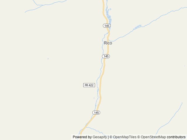 Map of Lazy Rooster Ranch location at Rico, CO, United States