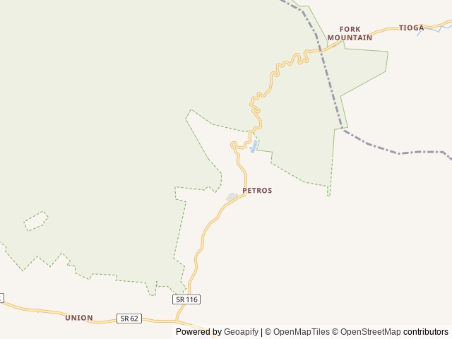 Map of Brushy Mountain RV Park location at Petros, TN, United States