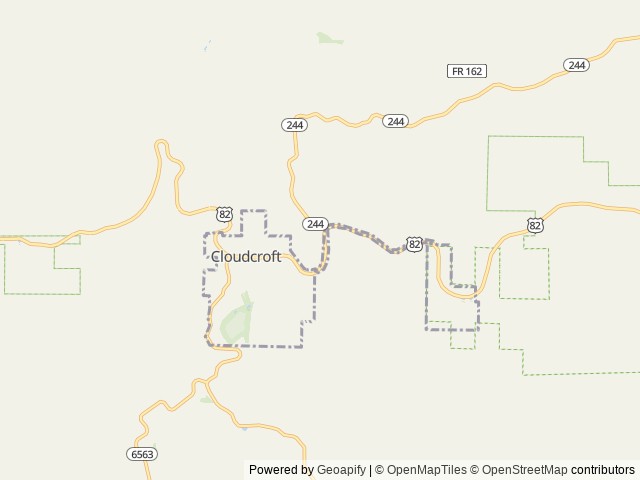 Map of Upper Fir Group Area location at Cloudcroft, NM, United States