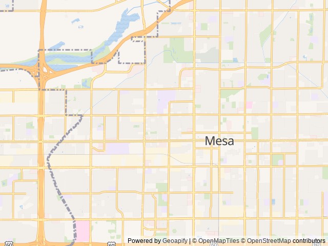 Map of Mesa Gardens RV Park location at Mesa, AZ, United States