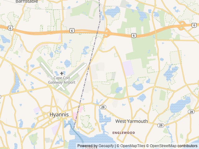 Map for Maggie and Lillies petaway near Yarmouth, MA