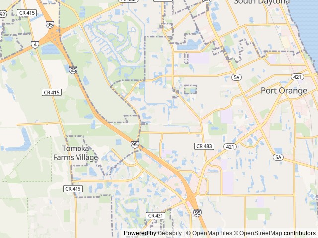 Map of DBH Sun Retreats Daytona Beach location at Port Orange, FL, United States