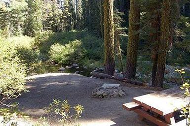 Campsite along the north fork yuba river
