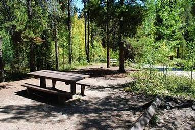 Campsite with shade and picnic table