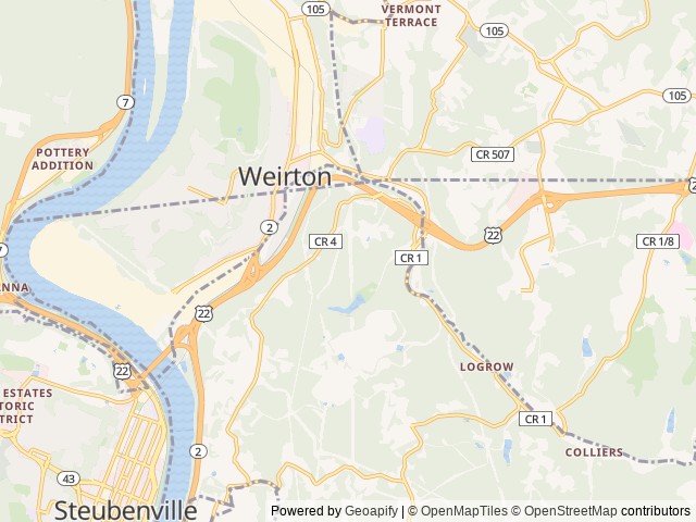 Map for 2016 Coachmen Prism 24 J near Colliers, PA