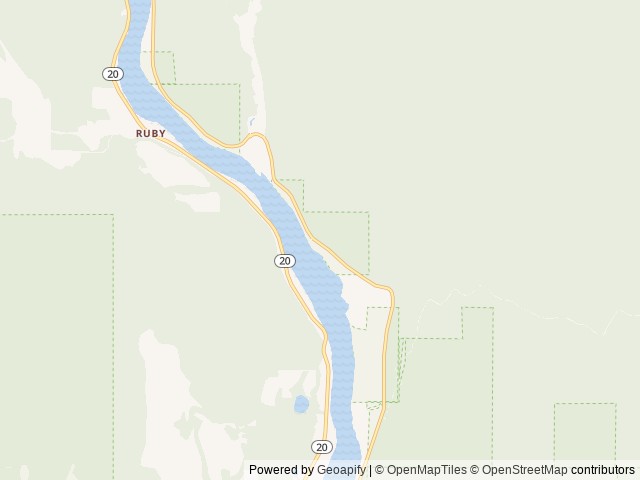 Map of Panhandle location at Cusick, WA, United States