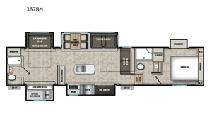 2 Bedroom/2 Bath w tub Luxury Fifth WheelGWTX 2797