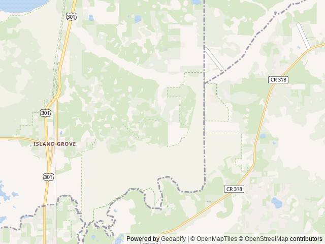 Map of Orange Creek Restoration Area North Tract SJRWMD location at Hawthorne, FL, United States