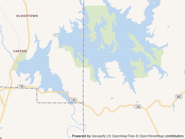 Map of Damsite Day Use Area Shelter location at Chatsworth, GA, United States