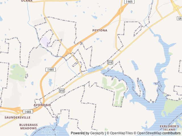 Map of Nat Caldwell Park location at Gallatin, TN, United States